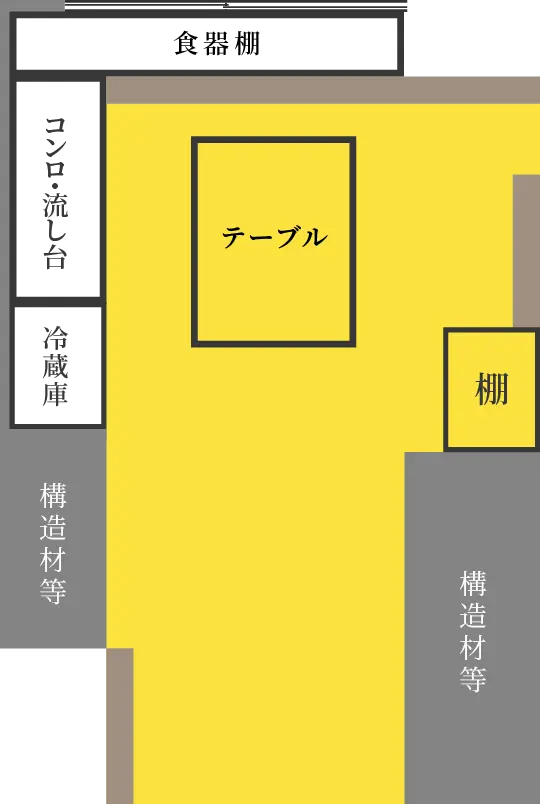 CASE03 個人宅（リビング） 間取り